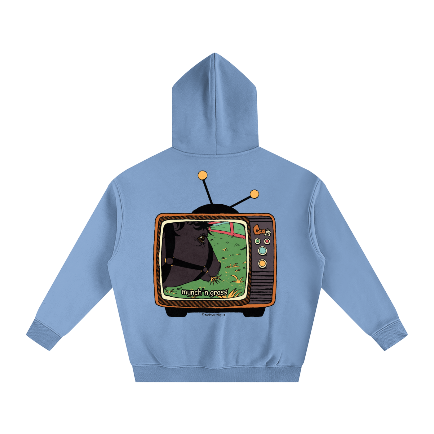 "munch'n grass" Oversize Fleeced Hoodie