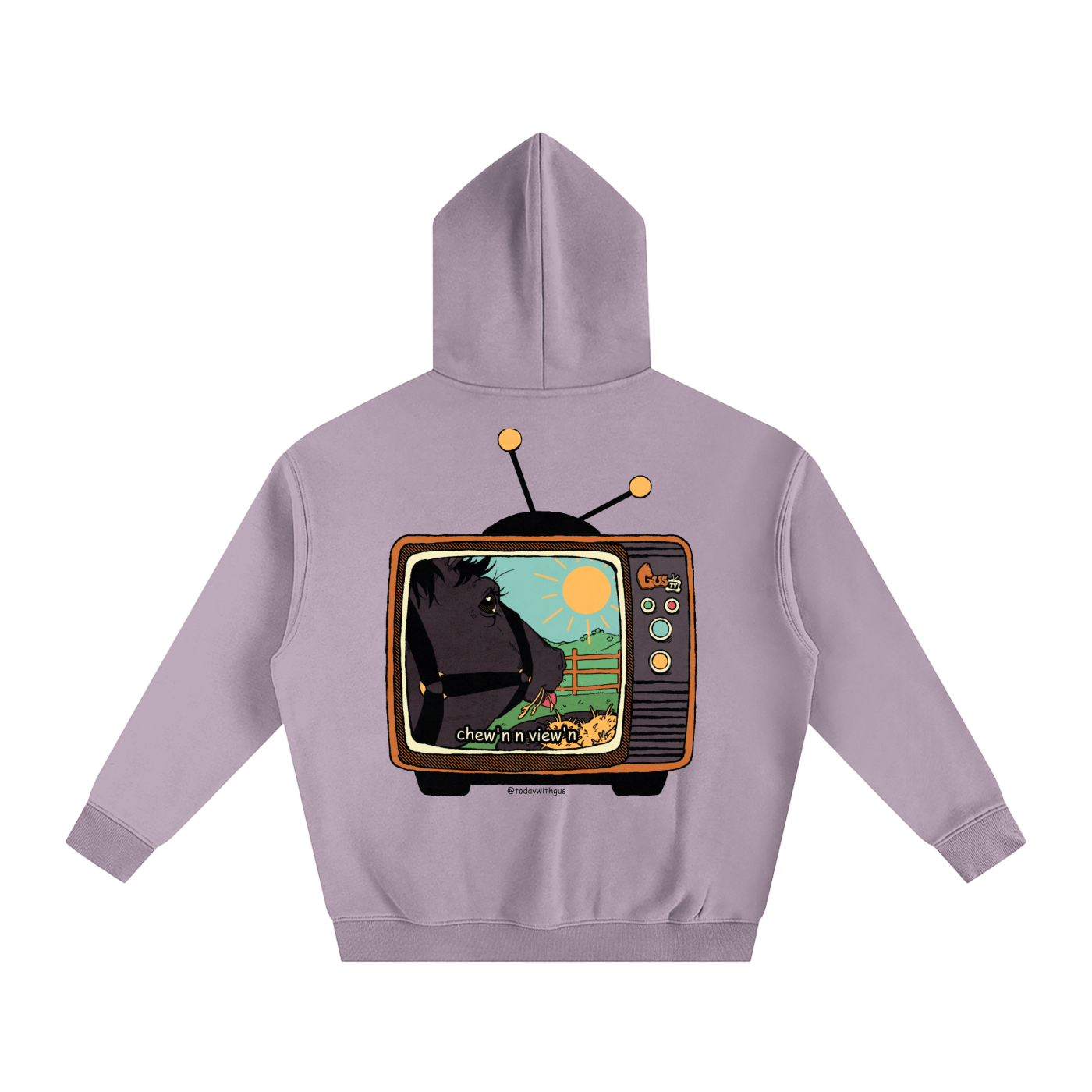 "chew'n n view'n" Oversize Fleeced Hoodie