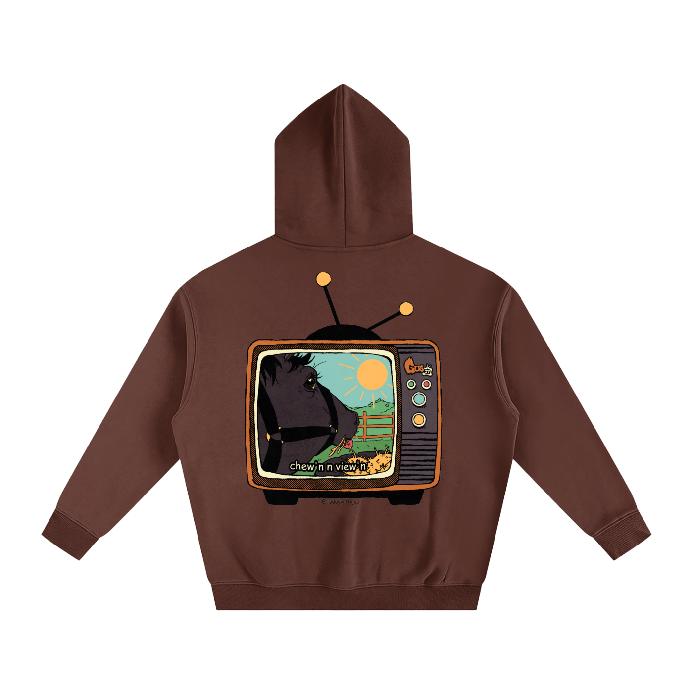 "chew'n n view'n" Oversize Fleeced Hoodie