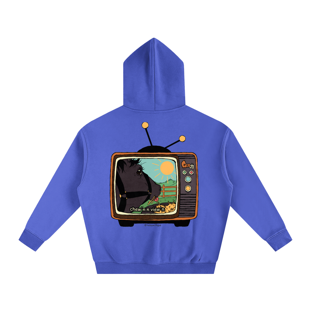 "chew'n n view'n" Oversize Fleeced Hoodie