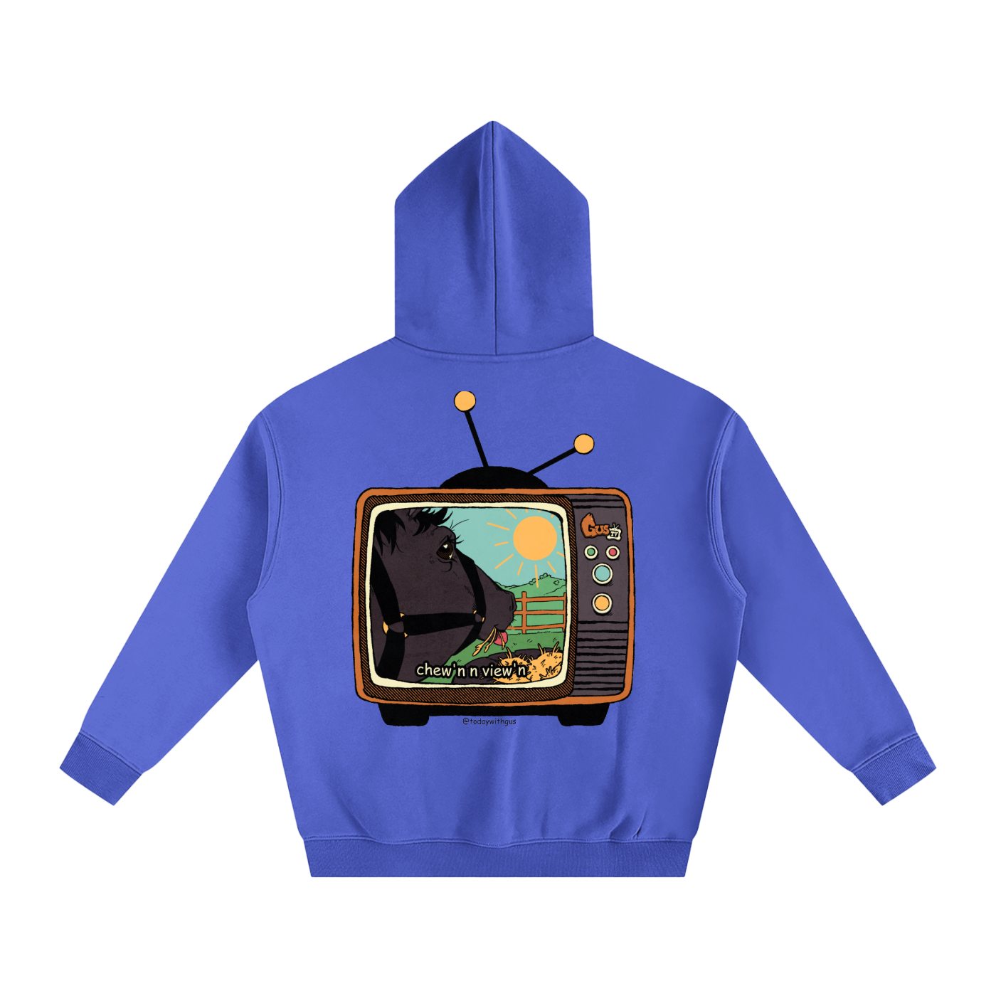 "chew'n n view'n" Oversize Fleeced Hoodie