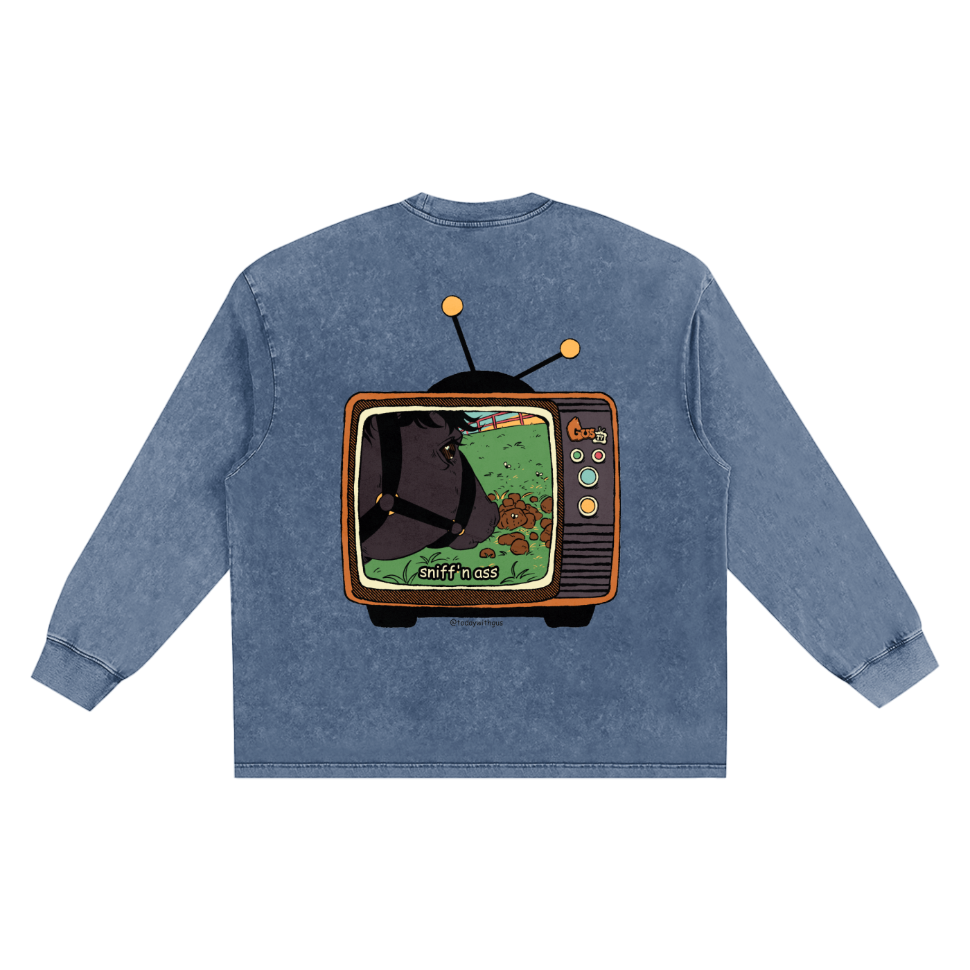 "sniff'n ass" Snow Washed Frayed Edge T-Shirt