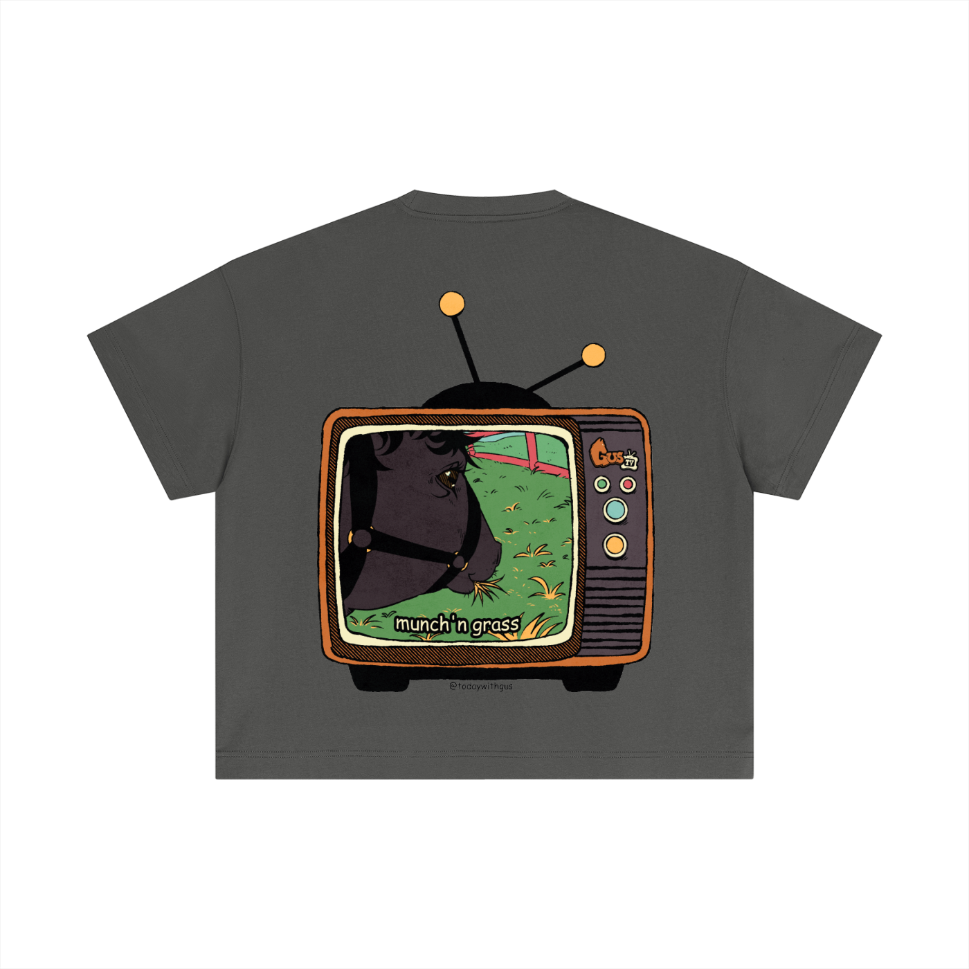 "munch'n grass" Cotton Boxy T-Shirt