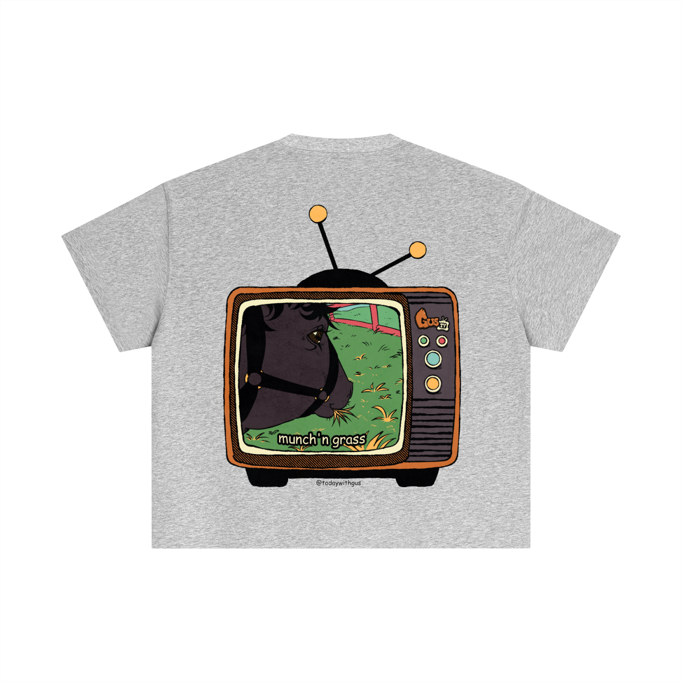 "munch'n grass" Cotton Boxy T-Shirt