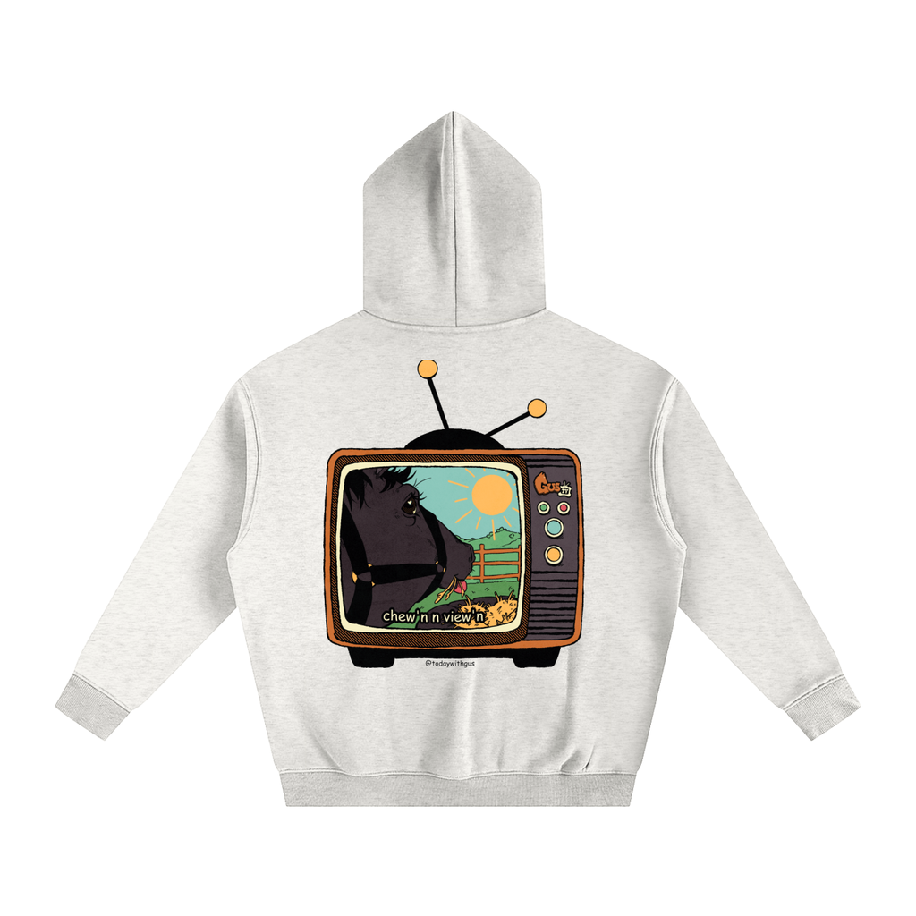 "chew'n n view'n" Oversize Fleeced Hoodie