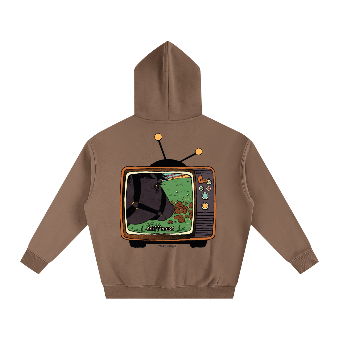 "sniff'n ass" Oversize Fleeced Hoodie
