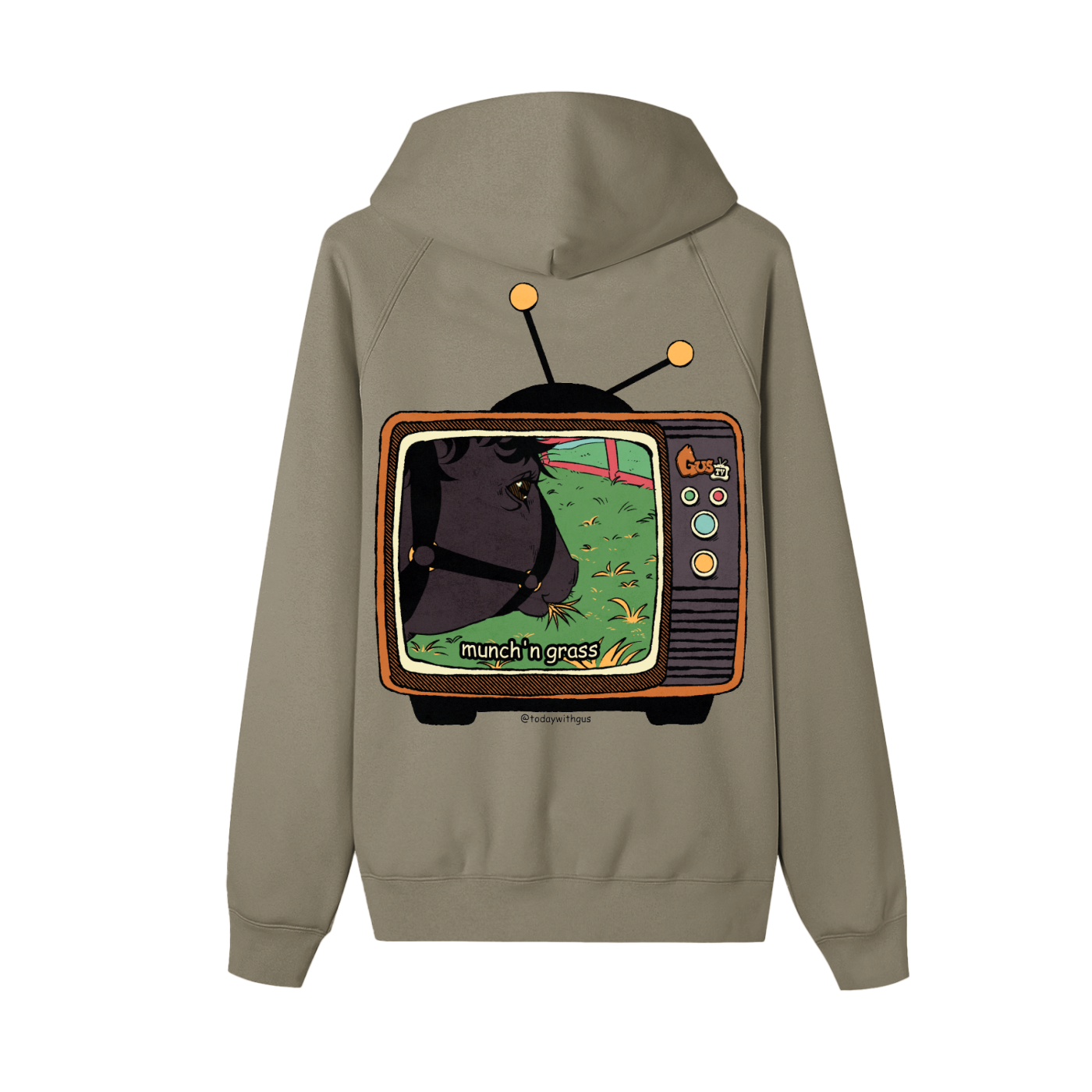 "munch'n grass" Zip-up Fleece Hoodie