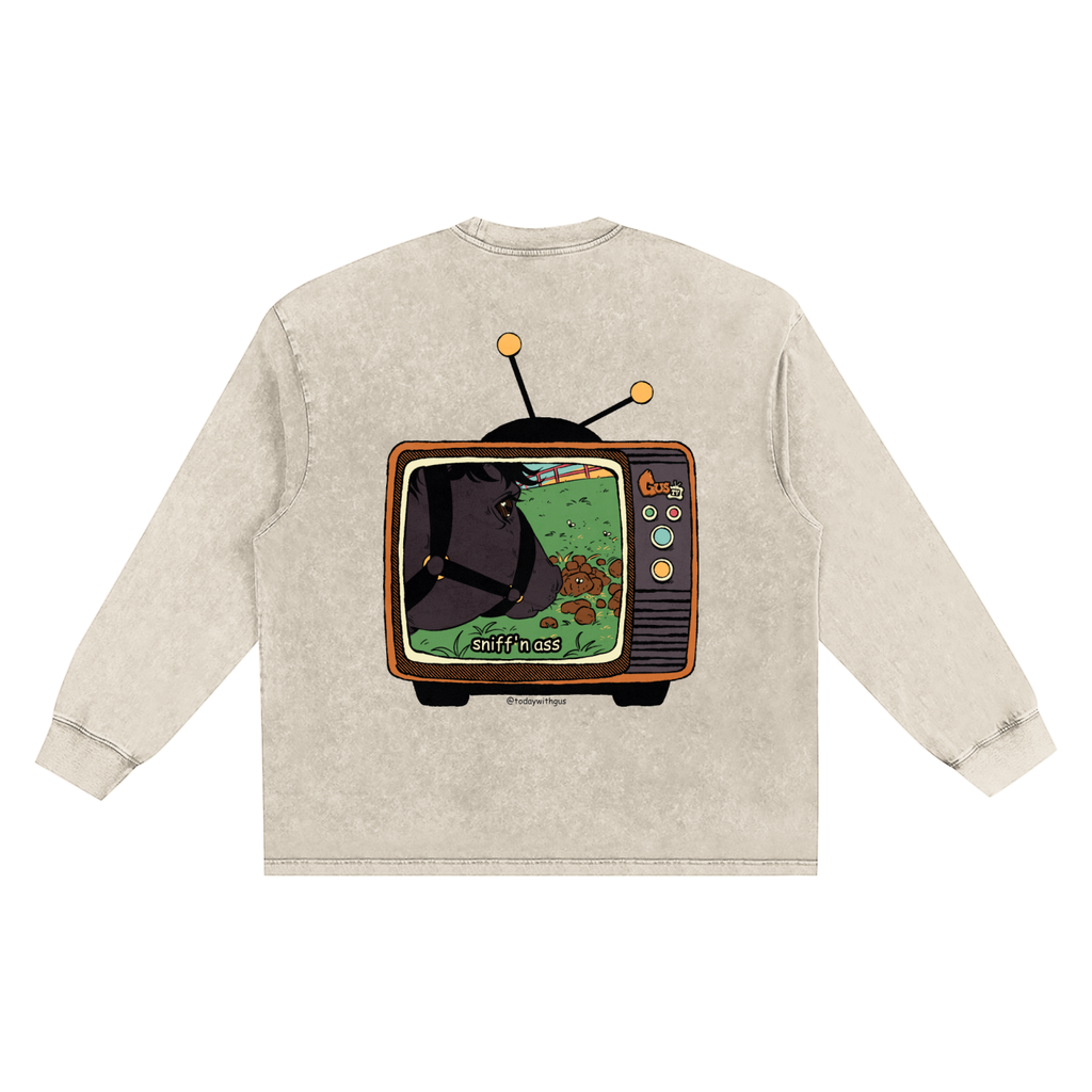 "sniff'n ass" Snow Washed Frayed Edge T-Shirt