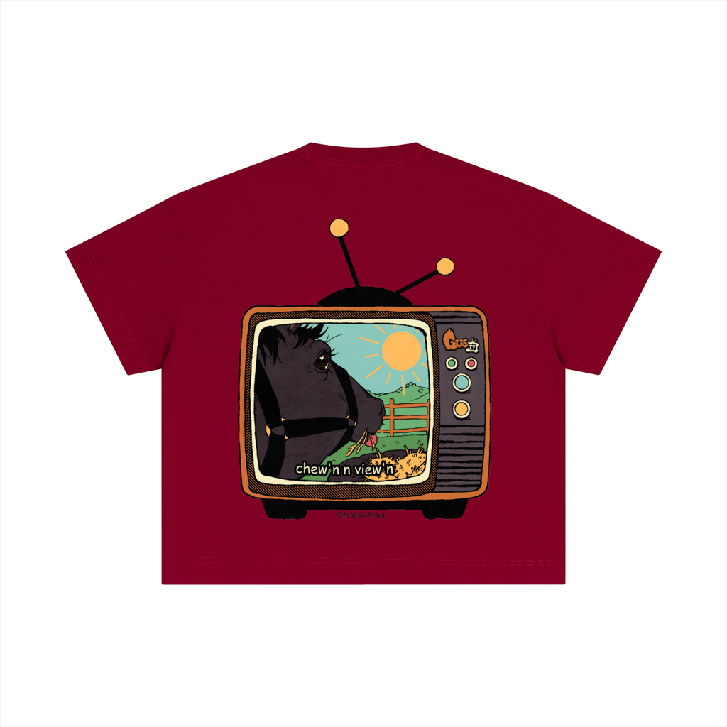 "chew'n n view'n" Cotton Boxy T-Shirt