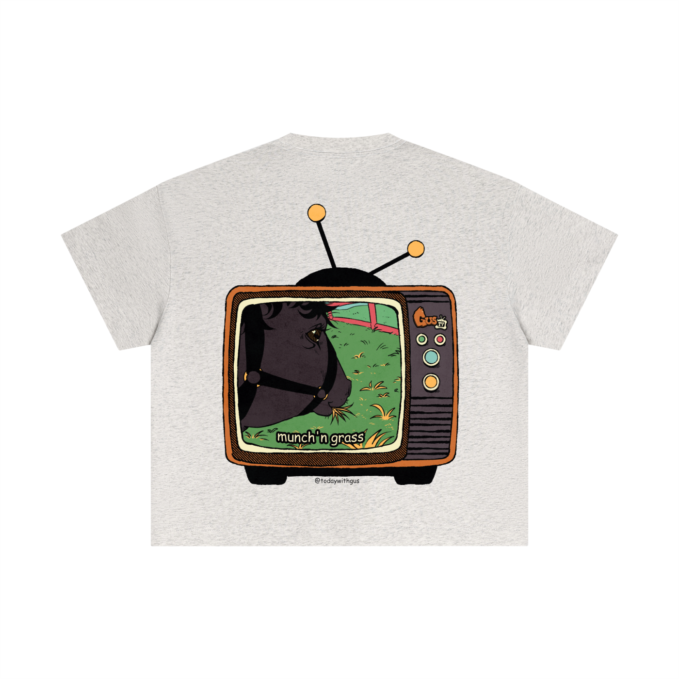 "munch'n grass" Cotton Boxy T-Shirt