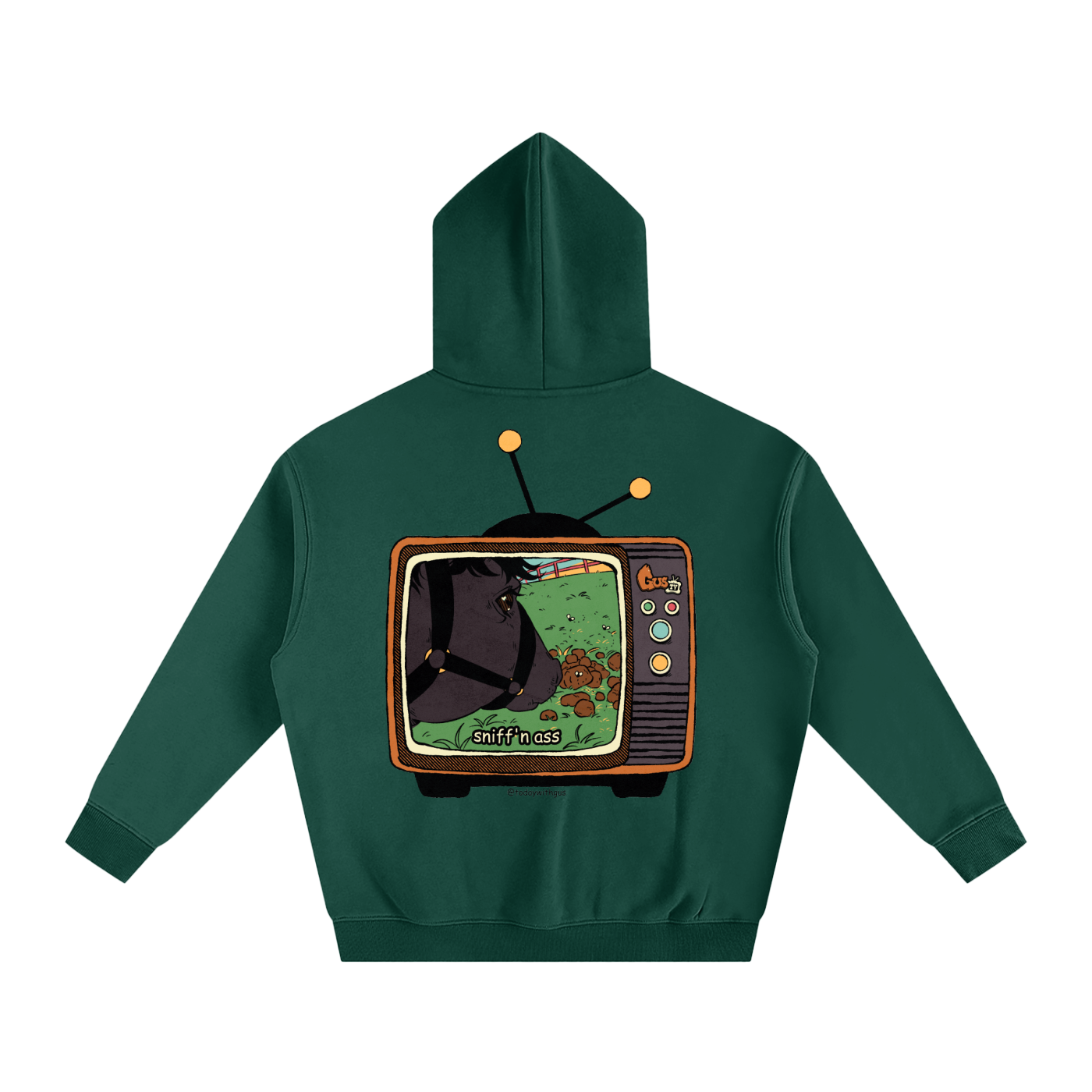 "sniff'n ass" Oversize Fleeced Hoodie