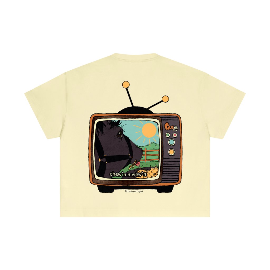 "chew'n n view'n" Cotton Boxy T-Shirt