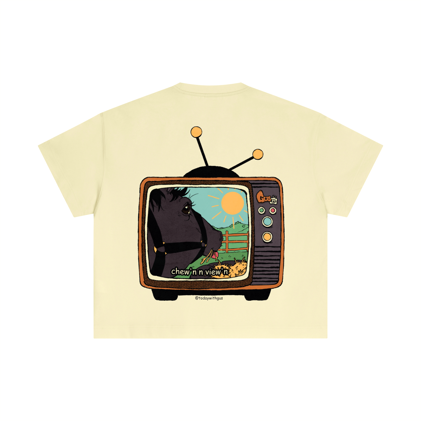"chew'n n view'n" Cotton Boxy T-Shirt