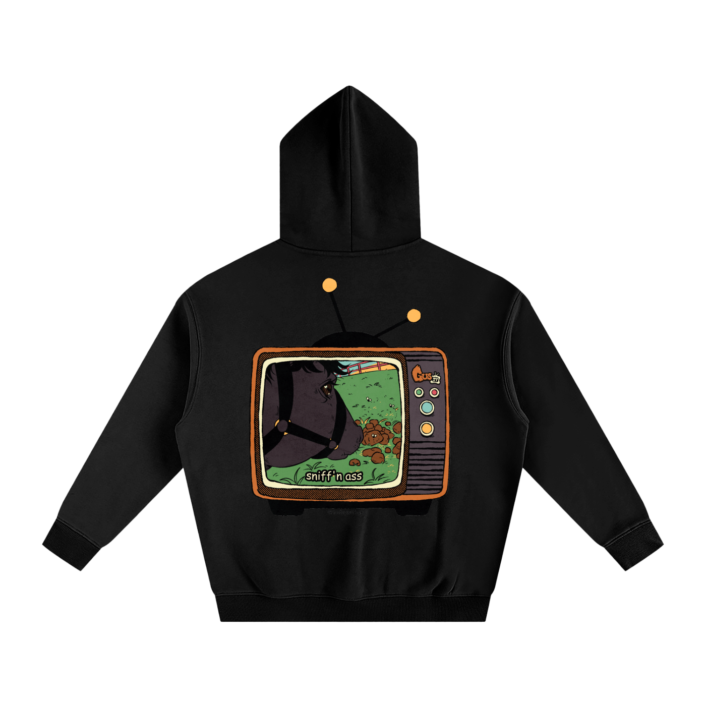 "sniff'n ass" Oversize Fleeced Hoodie