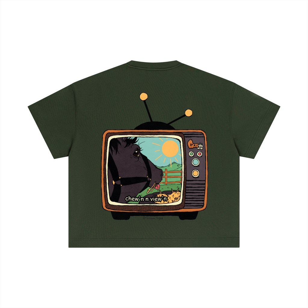"chew'n n view'n" Cotton Boxy T-Shirt