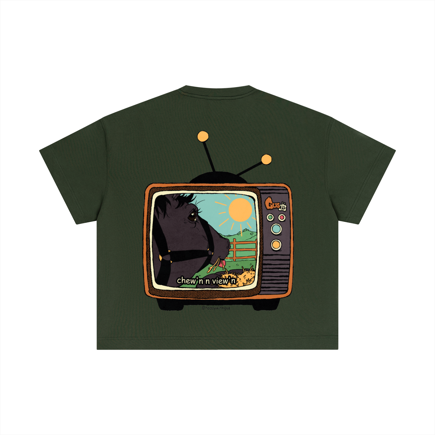 "chew'n n view'n" Cotton Boxy T-Shirt