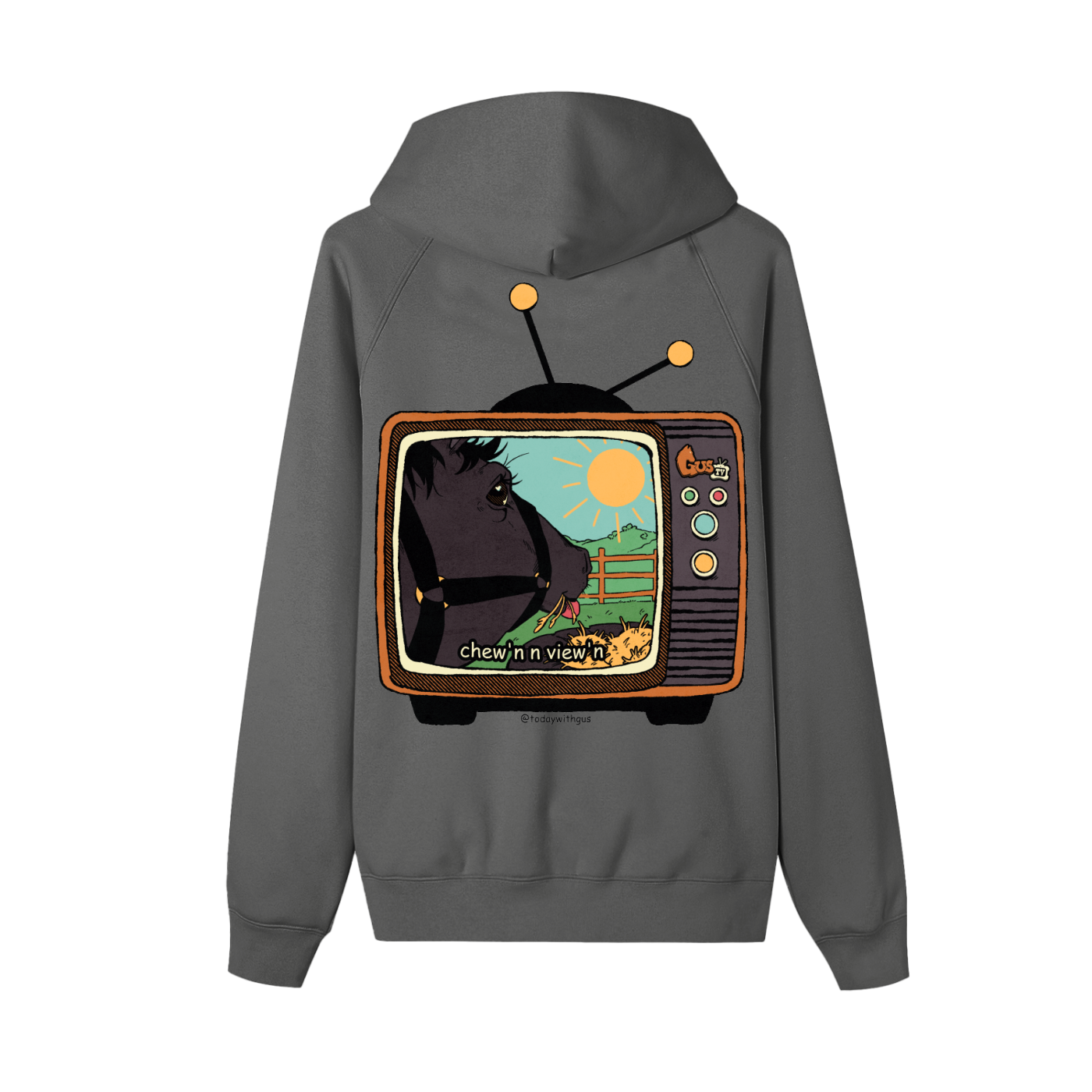 "chew'n n view'n" Zip-up Fleece Hoodie