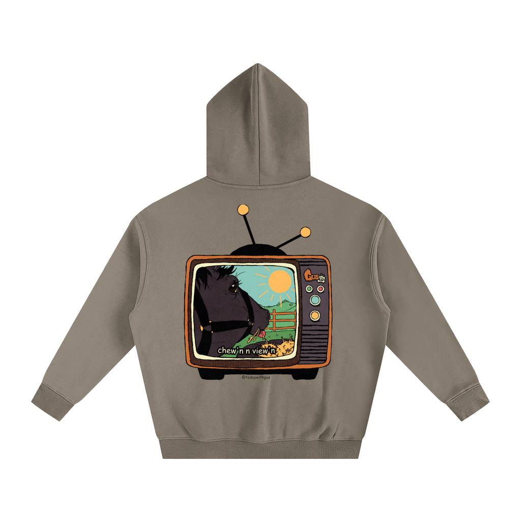 "chew'n n view'n" Oversize Fleeced Hoodie