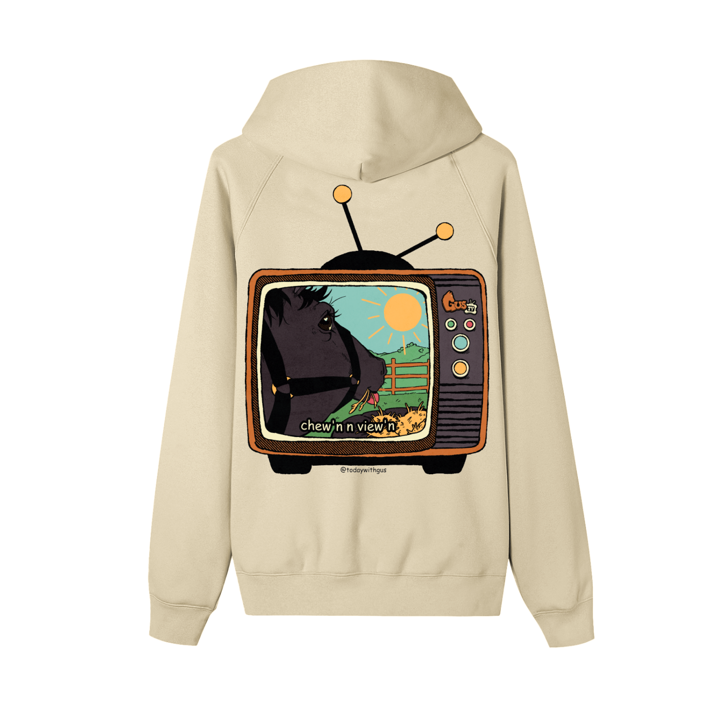 "chew'n n view'n" Zip-up Fleece Hoodie