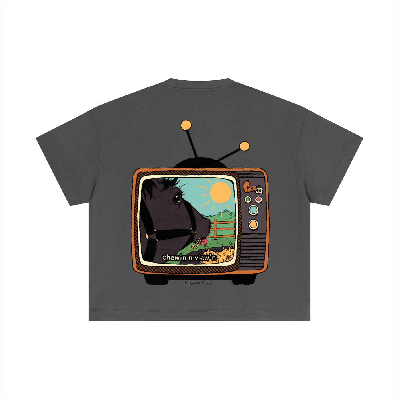 "chew'n n view'n" Cotton Boxy T-Shirt