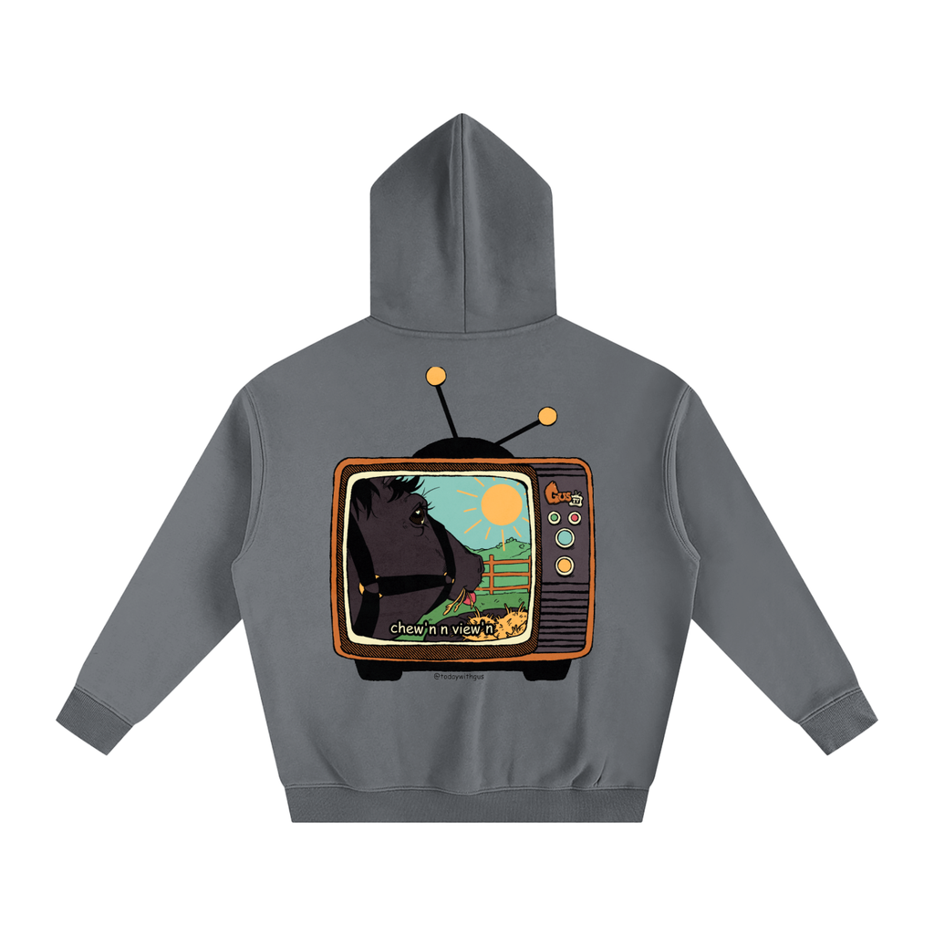 "chew'n n view'n" Oversize Fleeced Hoodie