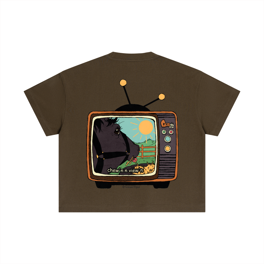 "chew'n n view'n" Cotton Boxy T-Shirt