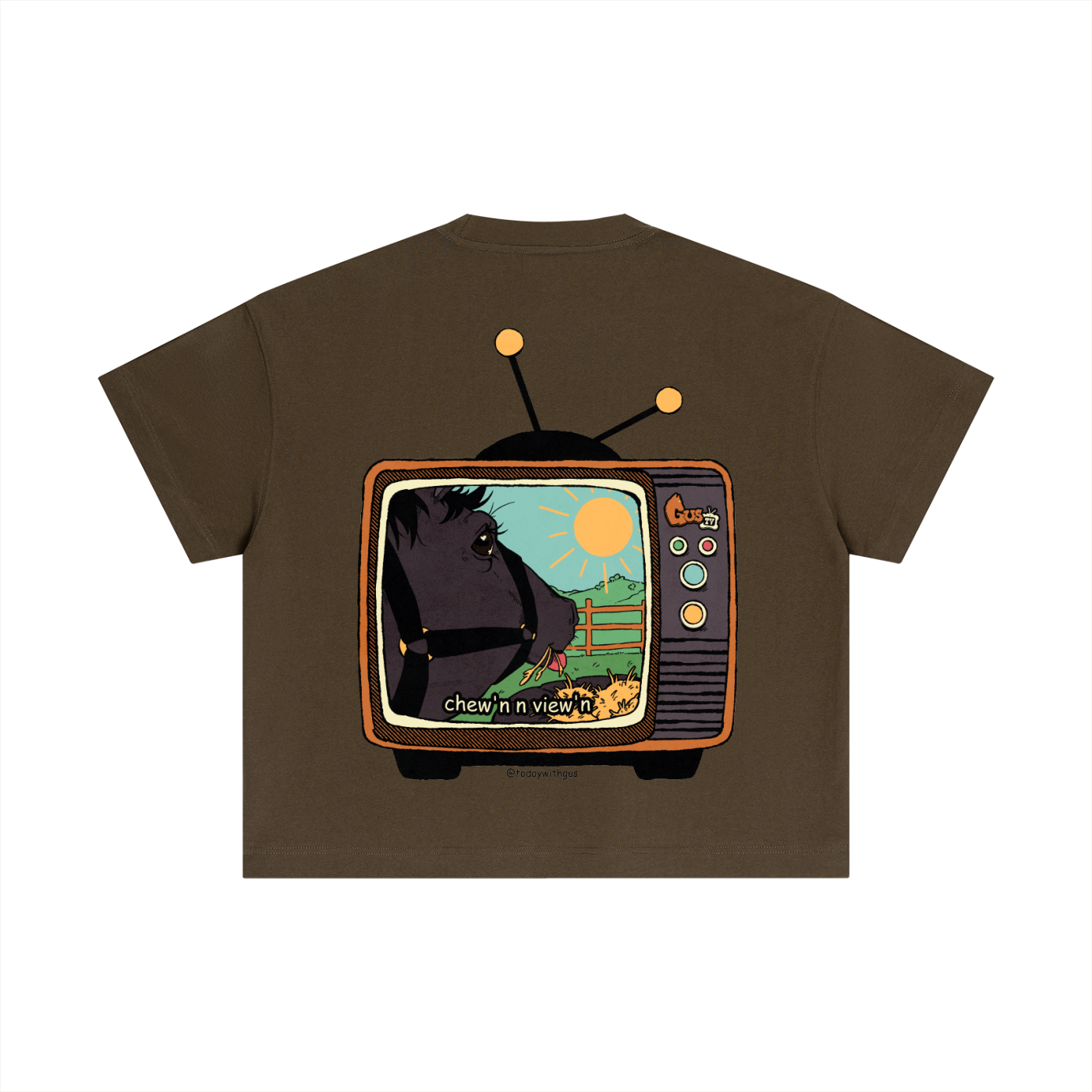 "chew'n n view'n" Cotton Boxy T-Shirt