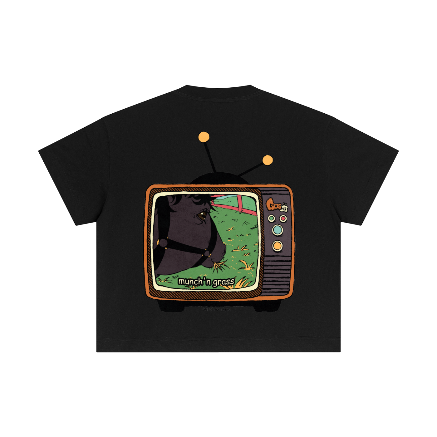 "munch'n grass" Cotton Boxy T-Shirt