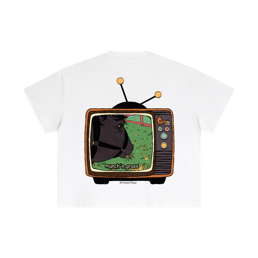 "munch'n grass" Cotton Boxy T-Shirt