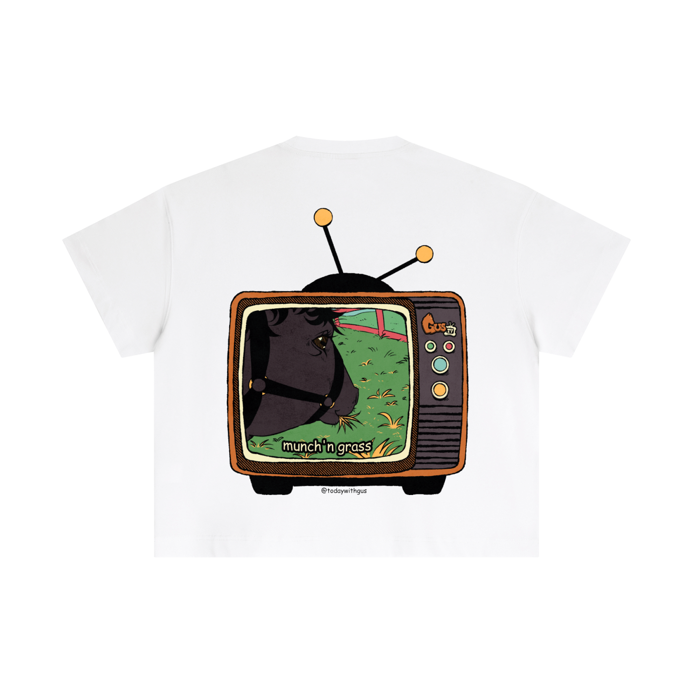 "munch'n grass" Cotton Boxy T-Shirt