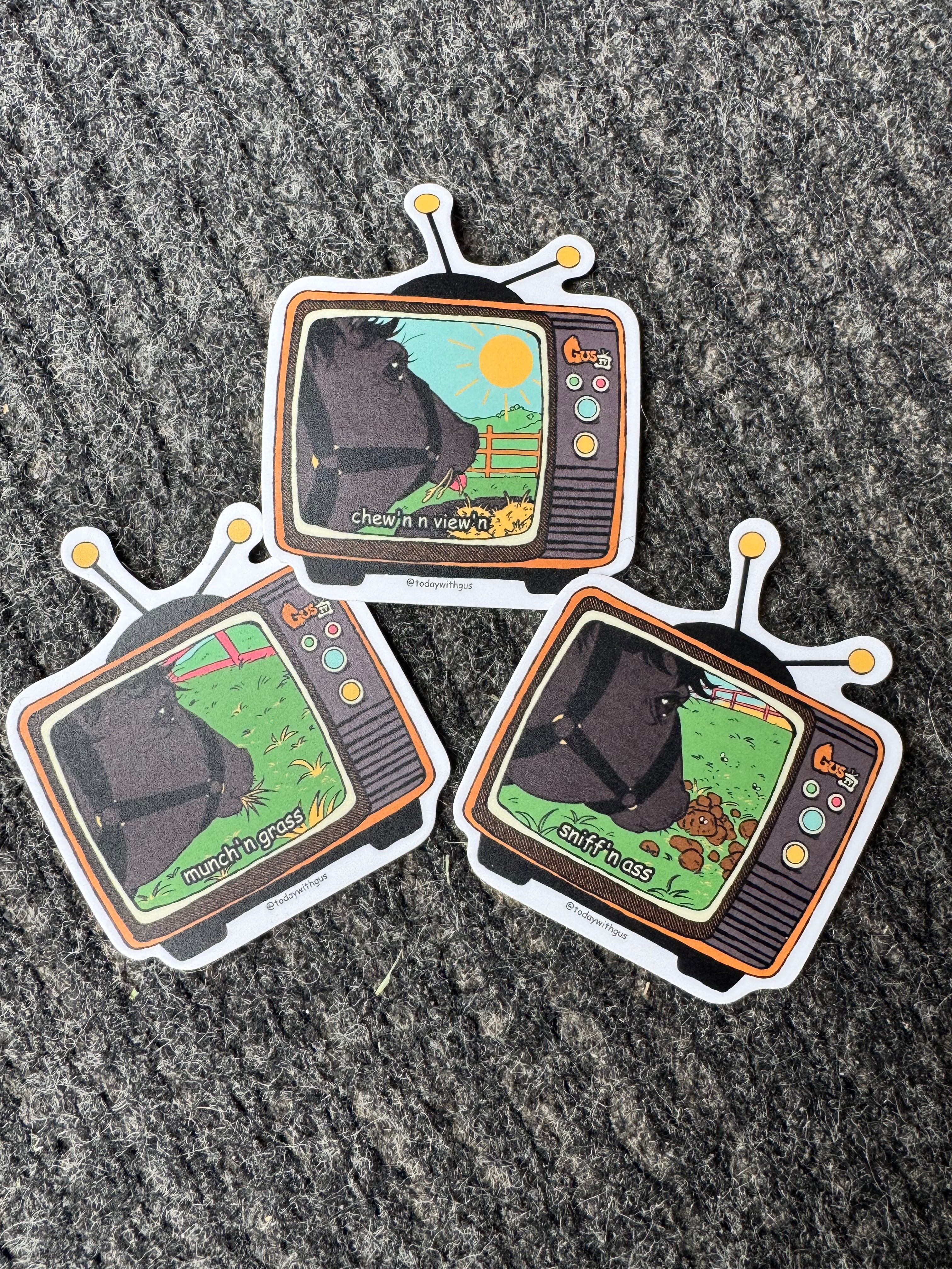 3” GUS TV STICKER PACK