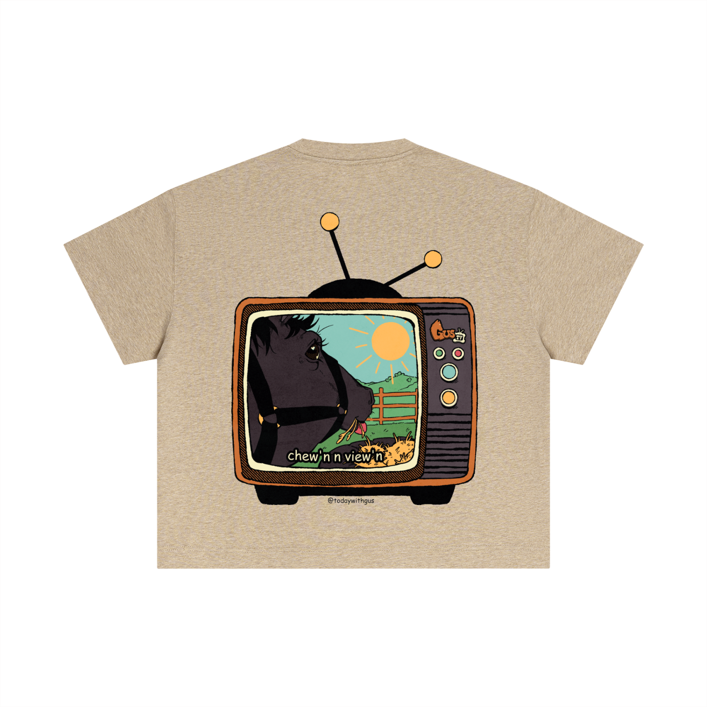 "chew'n n view'n" Cotton Boxy T-Shirt