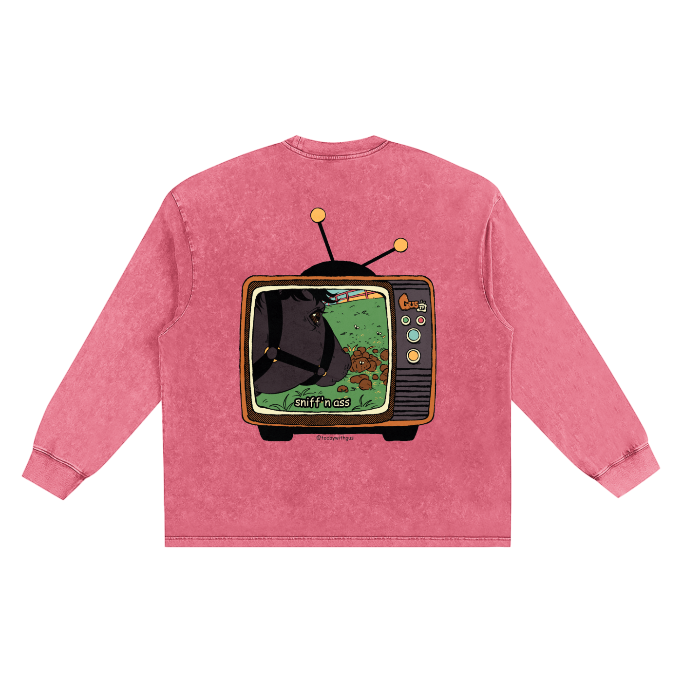 "sniff'n ass" Snow Washed Frayed Edge T-Shirt