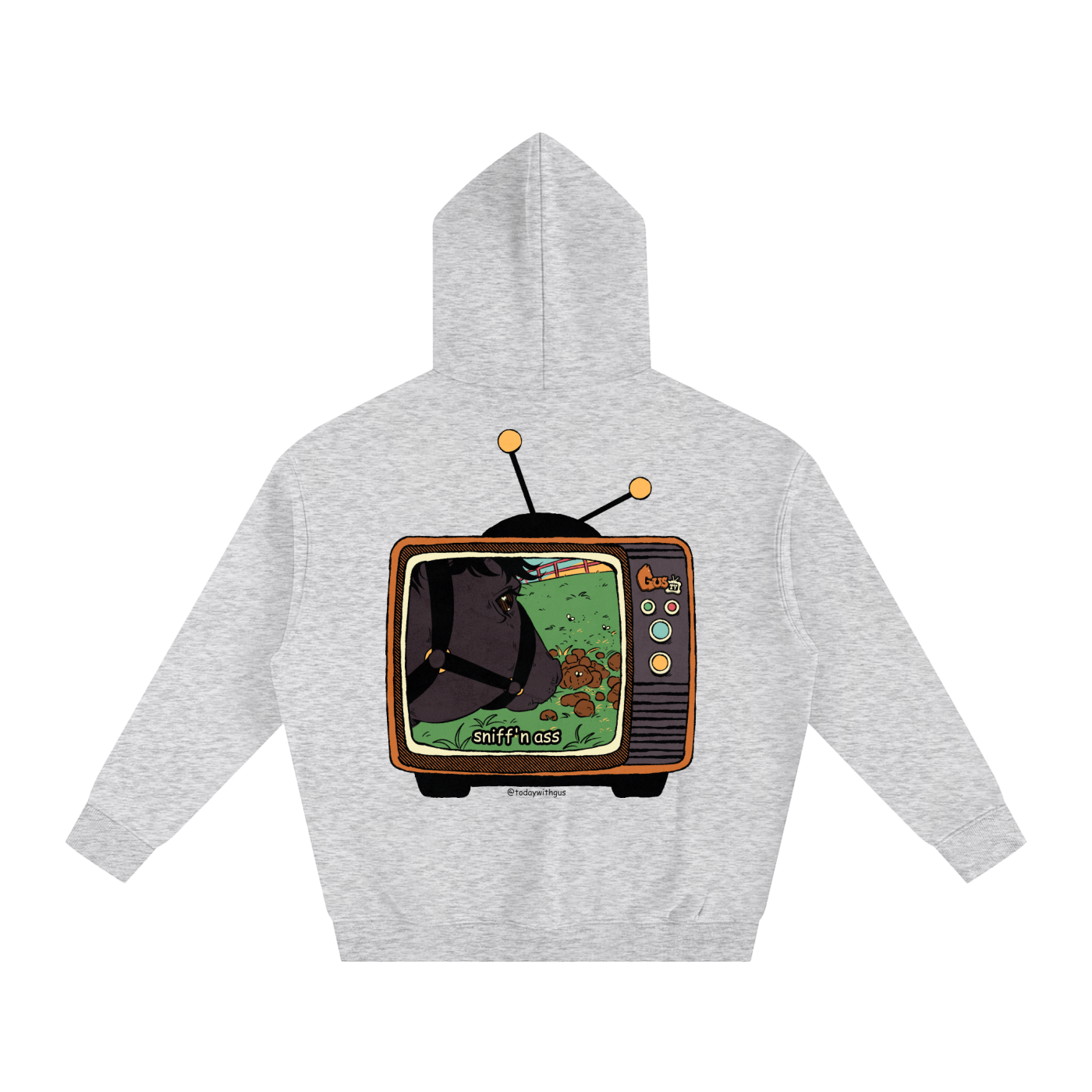 "sniff'n ass" Oversize Fleeced Hoodie