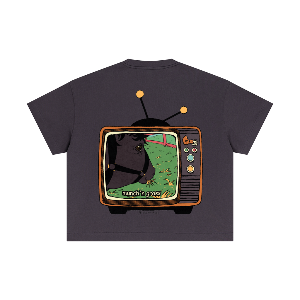"munch'n grass" Cotton Boxy T-Shirt