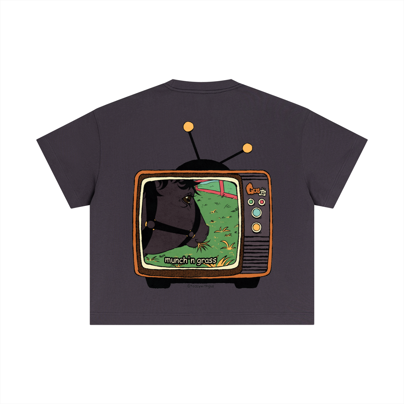"munch'n grass" Cotton Boxy T-Shirt