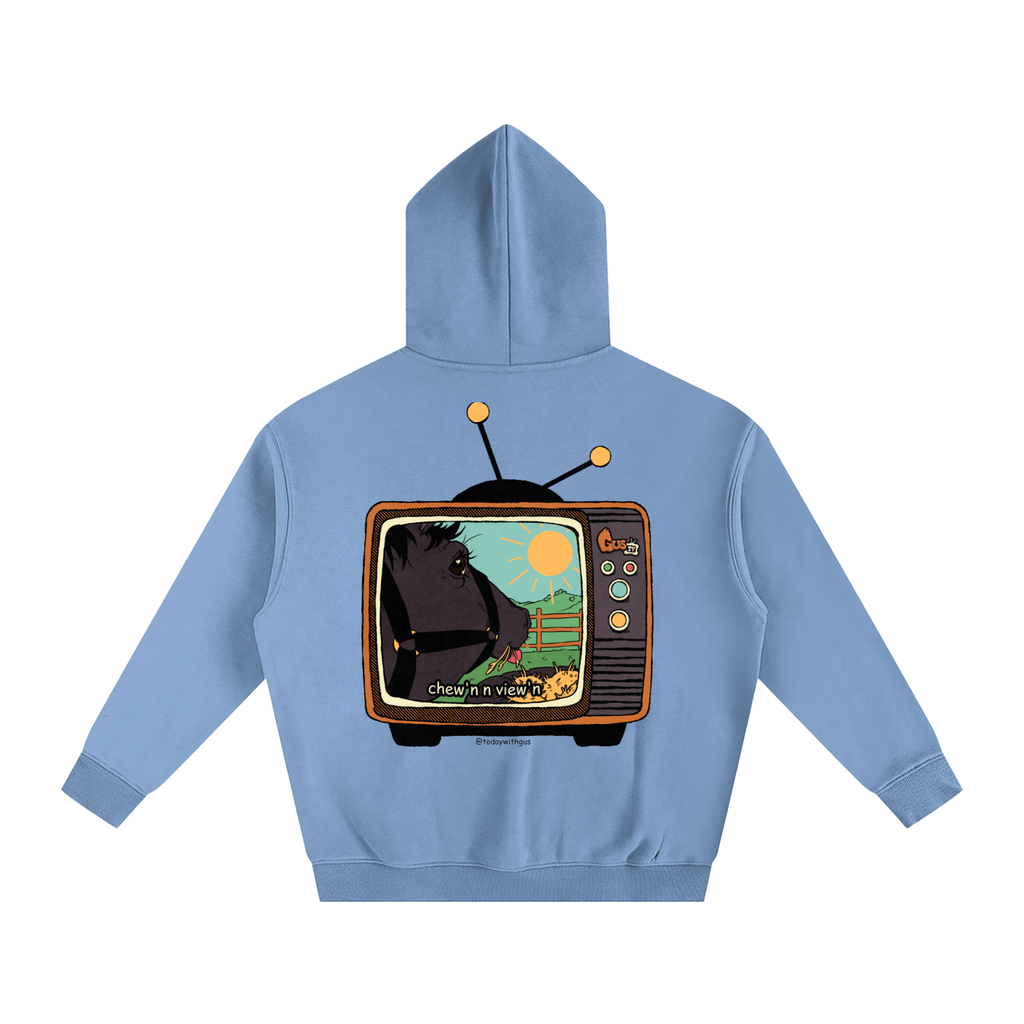 "chew'n n view'n" Oversize Fleeced Hoodie