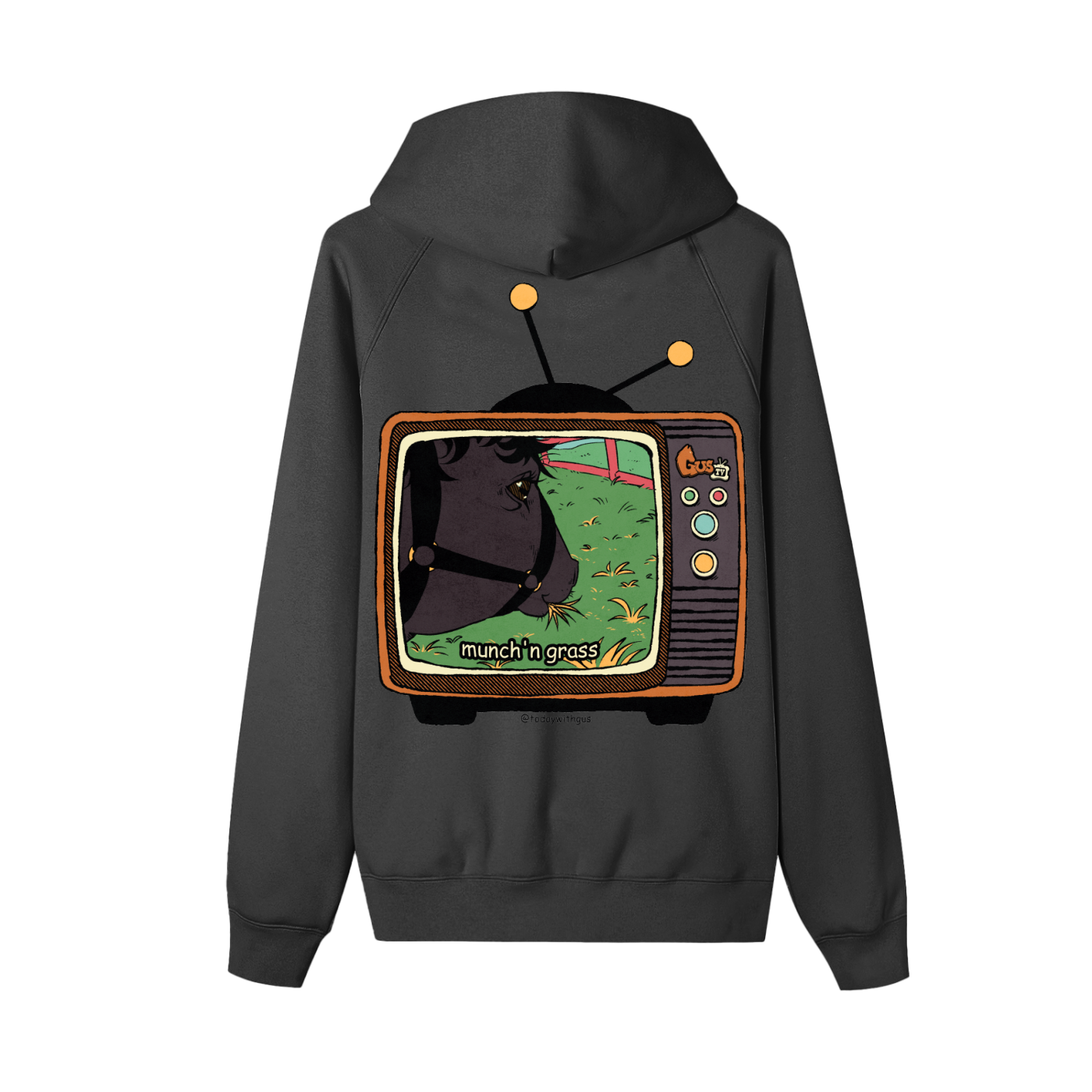 "munch'n grass" Zip-up Fleece Hoodie