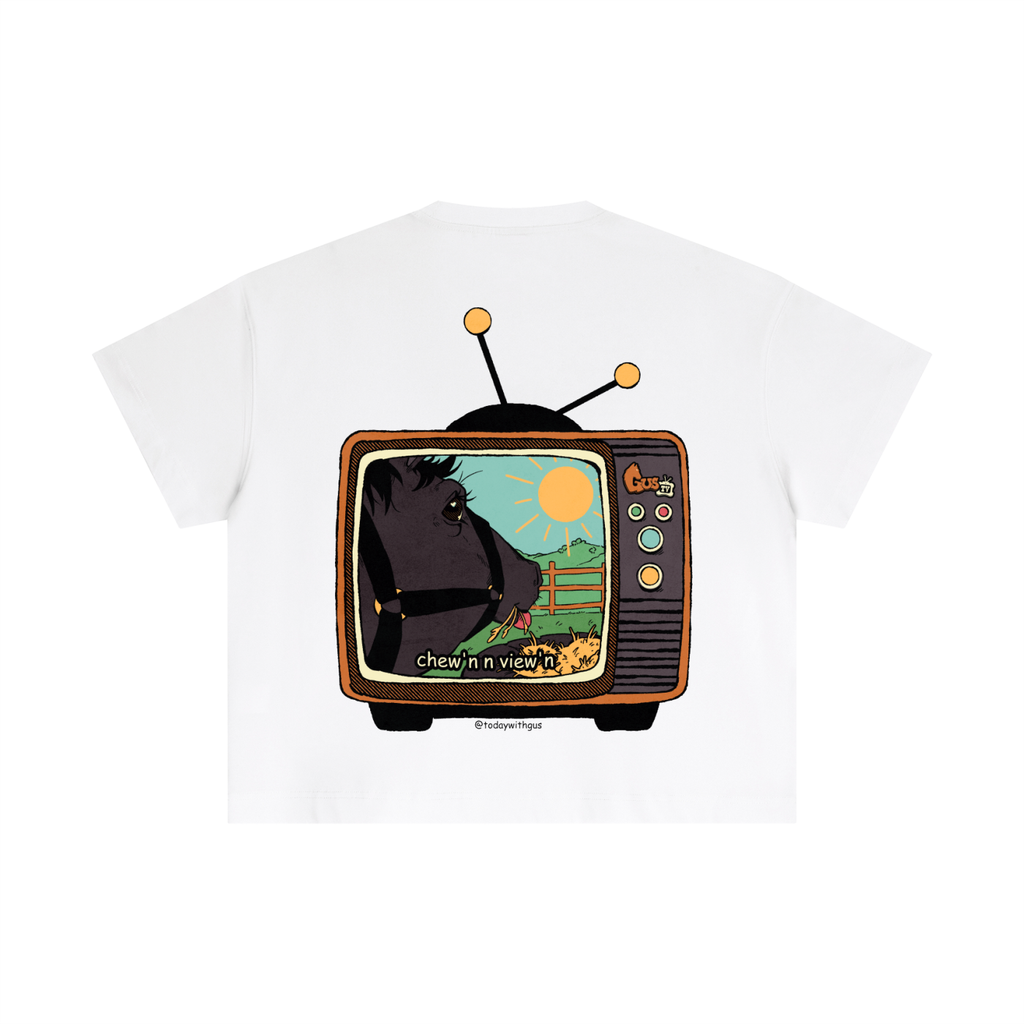 "chew'n n view'n" Cotton Boxy T-Shirt