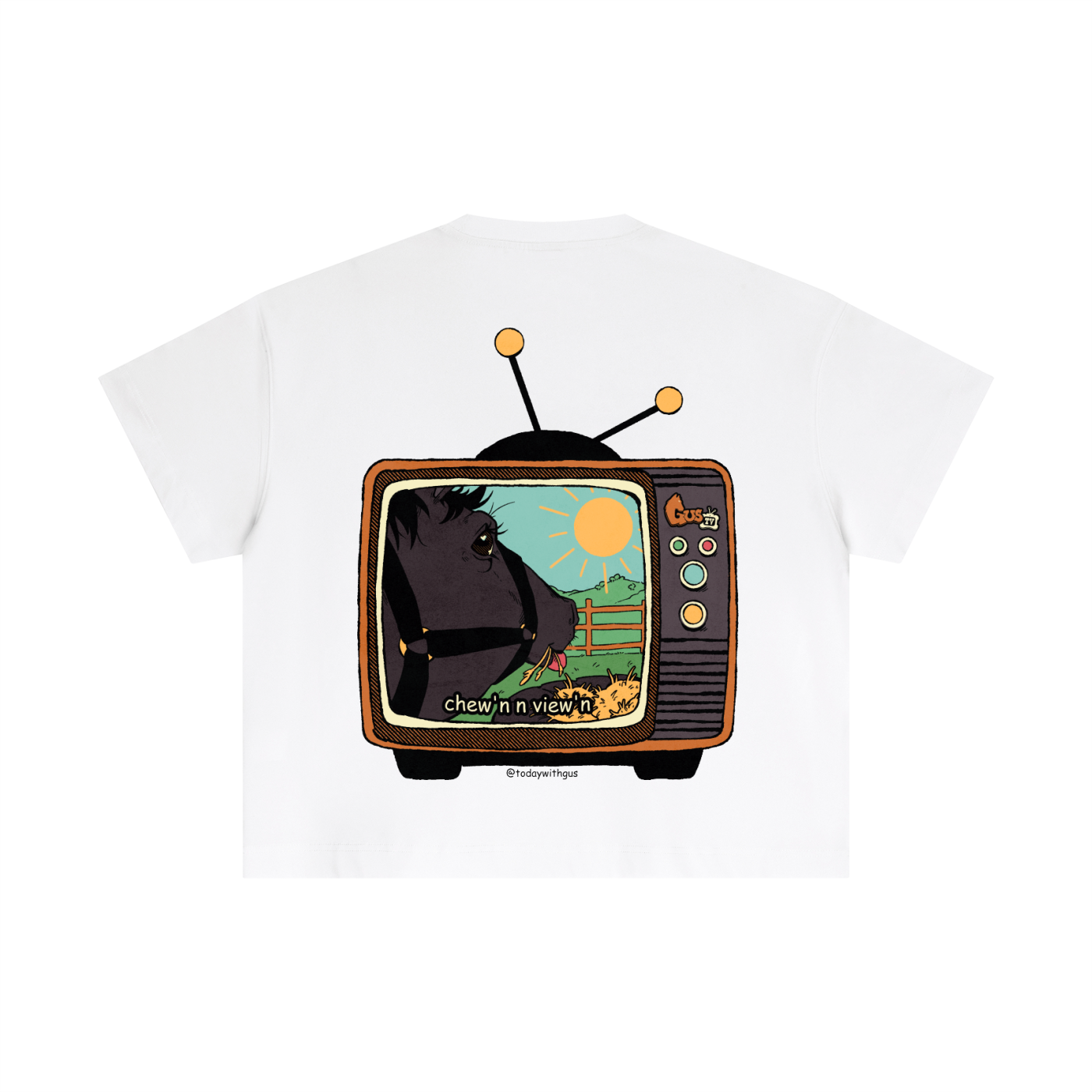 "chew'n n view'n" Cotton Boxy T-Shirt