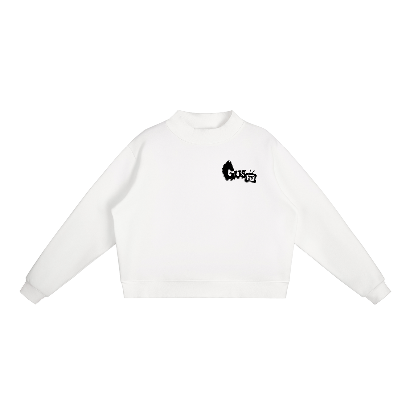 "chew'n n view'n" Mock-Neck Crew Sweatshirt