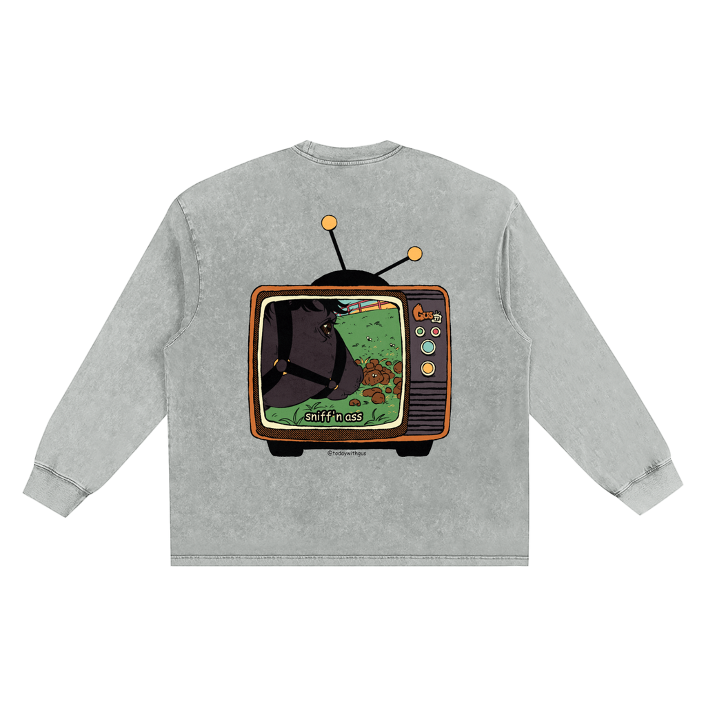 "sniff'n ass" Snow Washed Frayed Edge T-Shirt