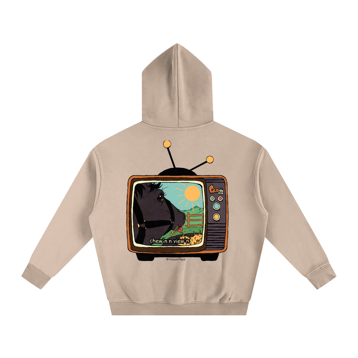 "chew'n n view'n" Oversize Fleeced Hoodie