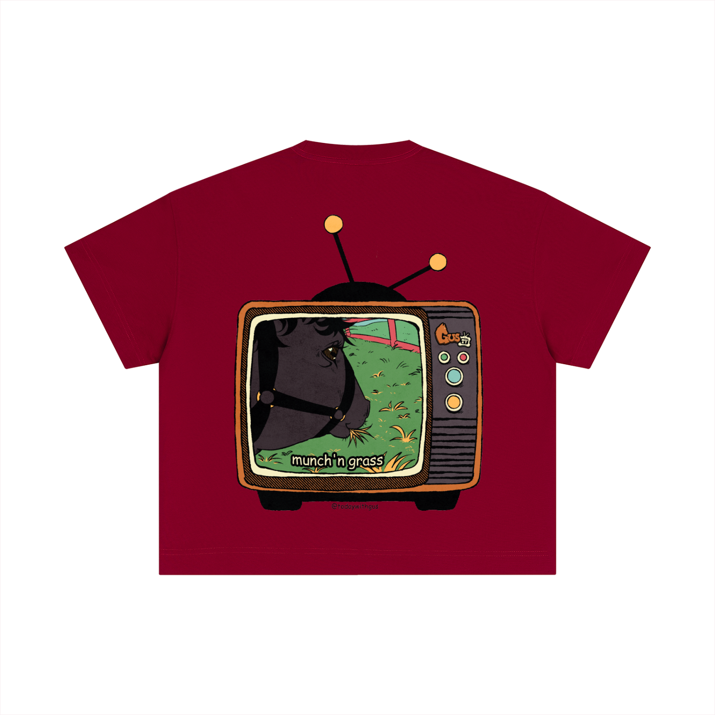 "munch'n grass" Cotton Boxy T-Shirt