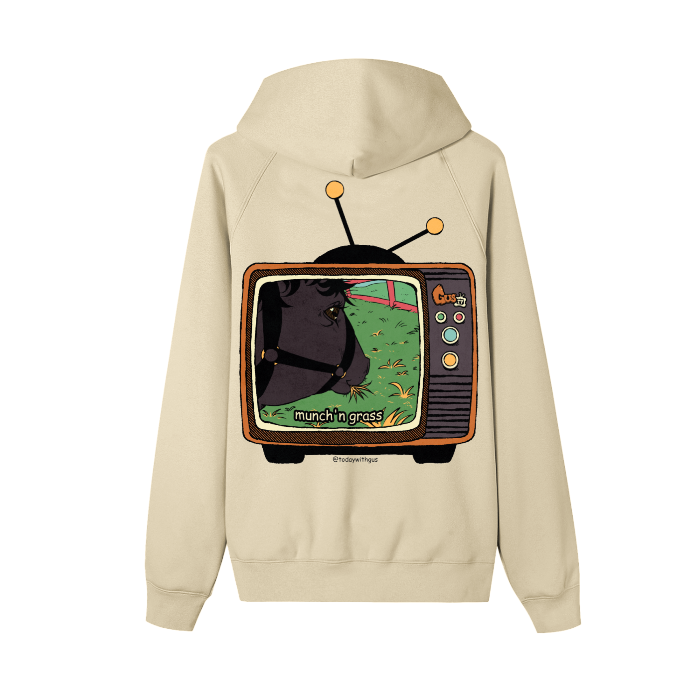 "munch'n grass" Zip-up Fleece Hoodie