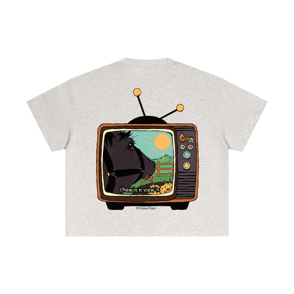 "chew'n n view'n" Cotton Boxy T-Shirt