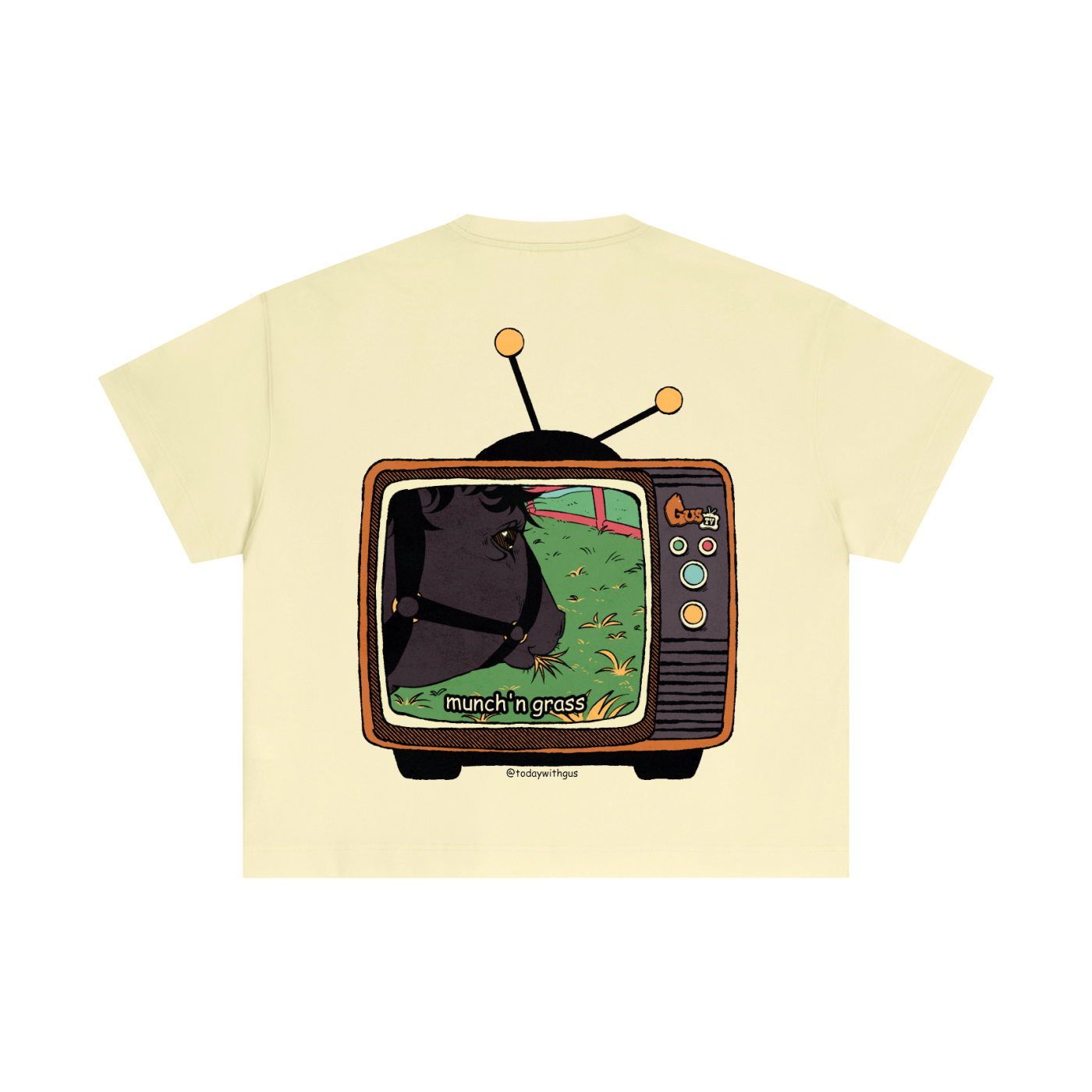 "munch'n grass" Cotton Boxy T-Shirt