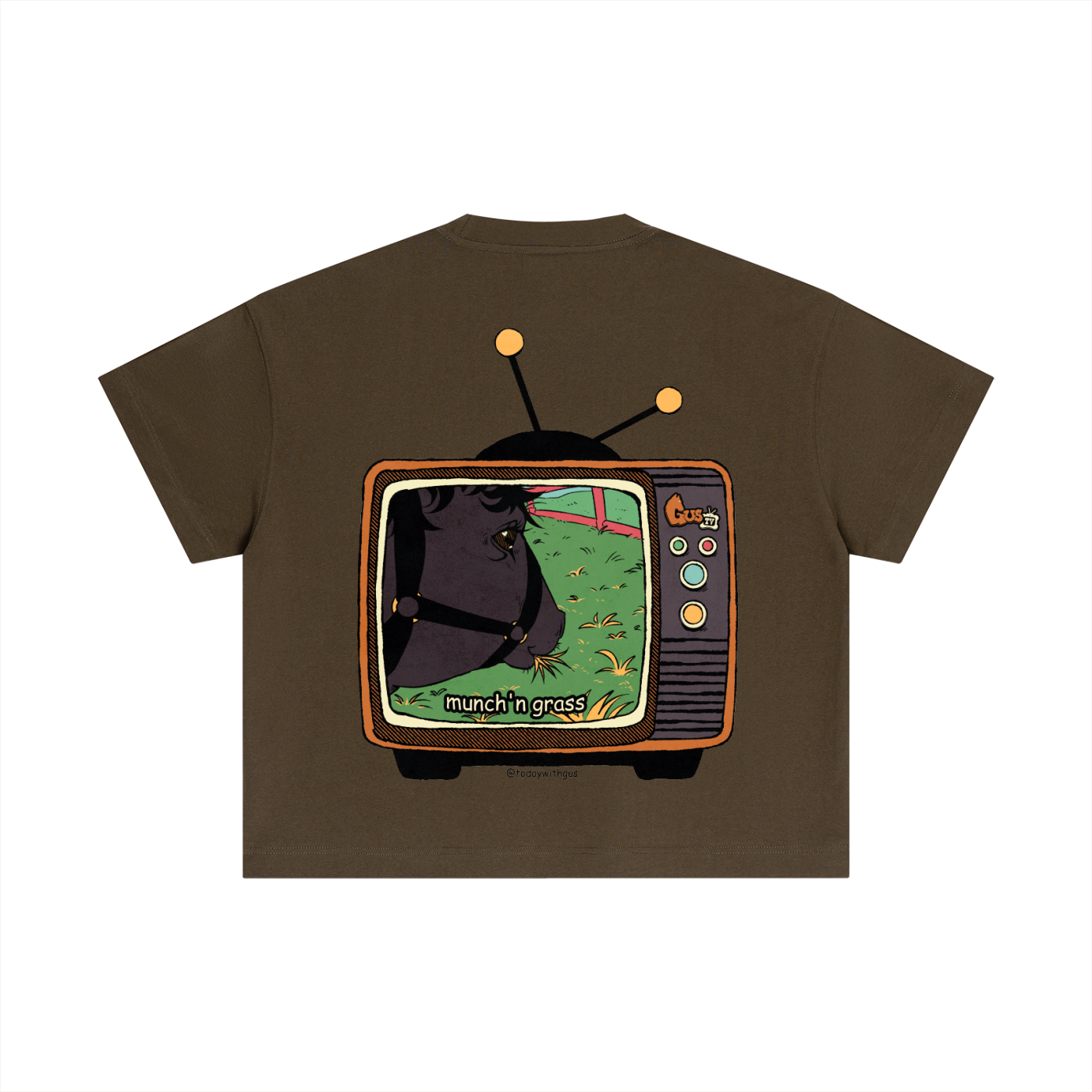 "munch'n grass" Cotton Boxy T-Shirt