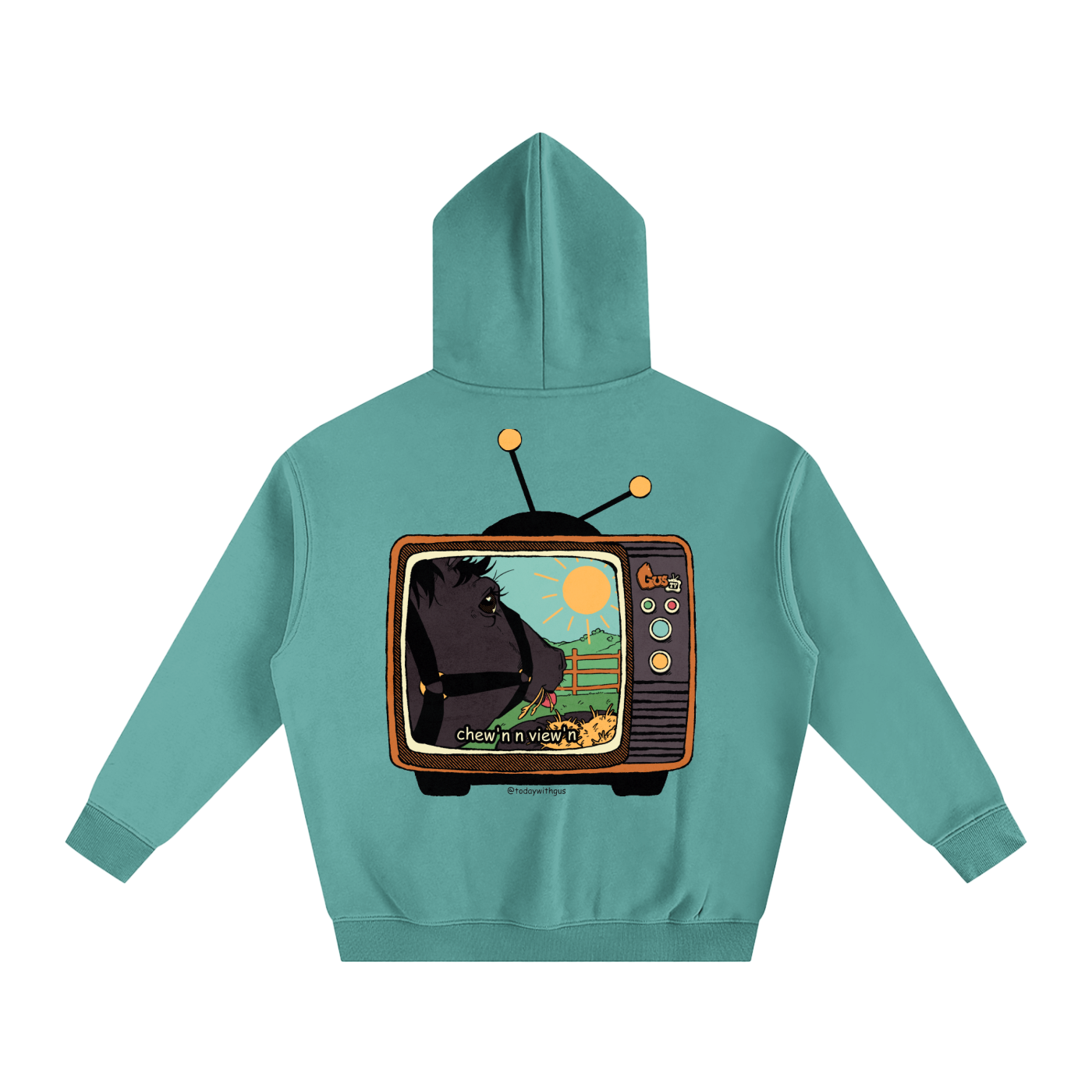 "chew'n n view'n" Oversize Fleeced Hoodie