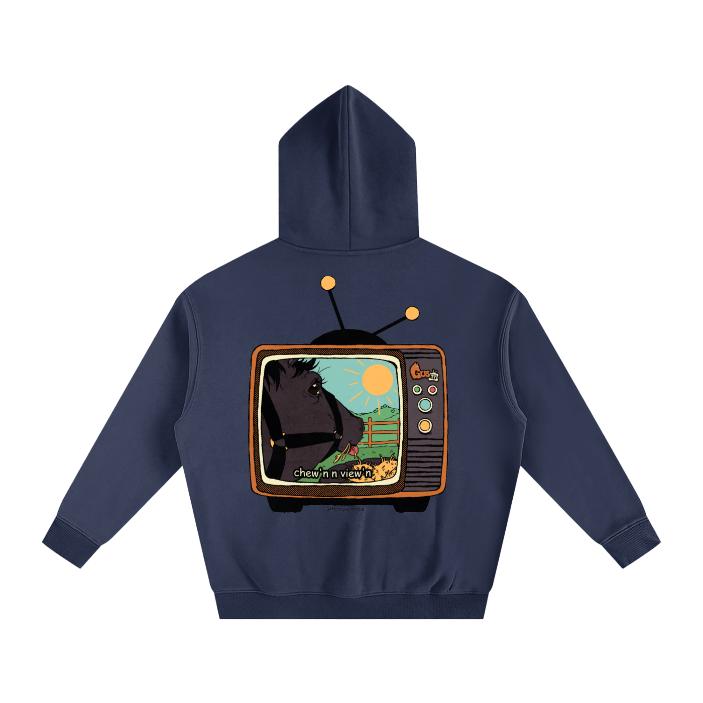 "chew'n n view'n" Oversize Fleeced Hoodie